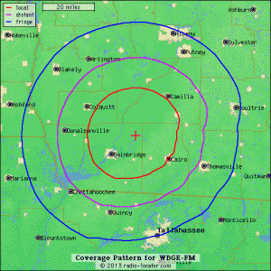 WBGE-FM Coverage Map (click to enlarge)