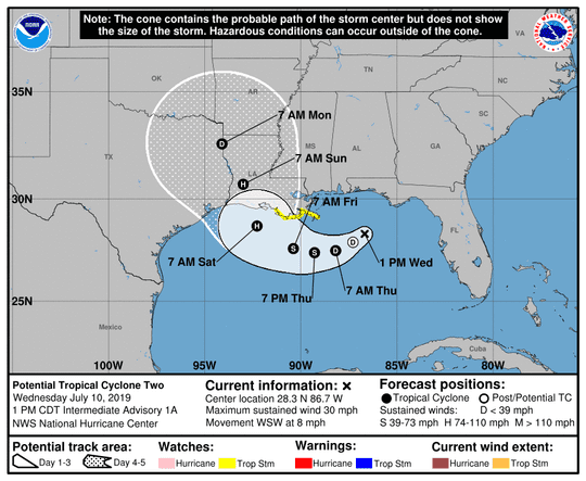 NWS: The Latest on PTC 2 (Soon to be Tropical Storm Barry) – Sowegalive