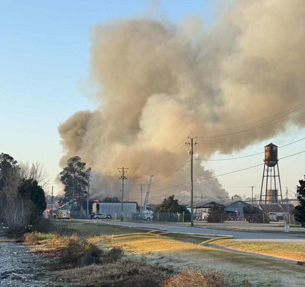 Structure fire at Georgia Crate in Thomasville February 21, 2024
